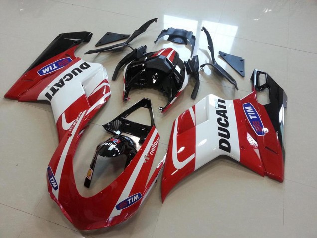 Ducati 848 1098 1198 2007-2014 - Rouge Blanc Ducati 848 1098 1198 2007-2014 - Rouge Blanc