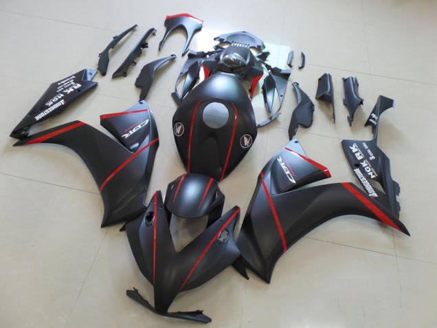 Honda CBR 1000 RR 2012-2016 - Matte Bladk avec Rouge Bande Honda CBR 1000 RR 2012-2016 - Matte Bladk avec Rouge Bande
