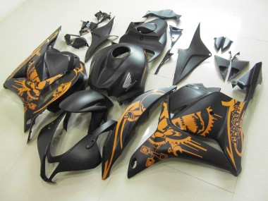 Honda CBR 600 RR 2009-2012 - Noir Mat Orange Décalque