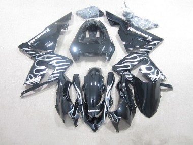 Kawasaki ZX10R 2003-2005 - Noir Blanc Flamme