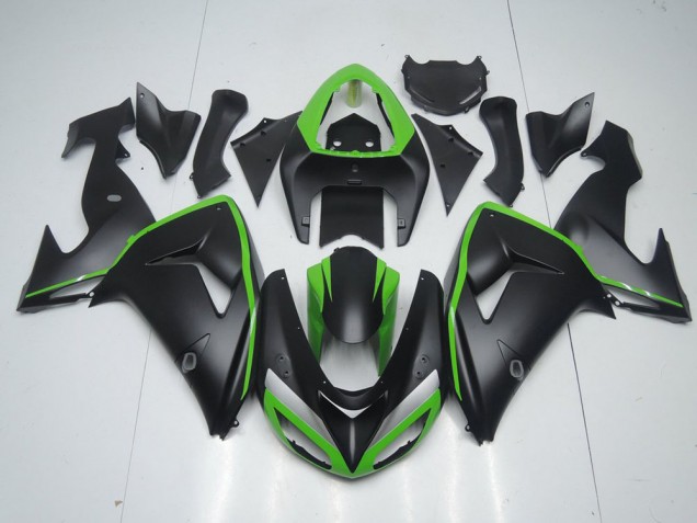 Kawasaki ZX10R 2006-2007 - Noir Mat avec Ligne Verte Kawasaki ZX10R 2006-2007 - Noir Mat avec Ligne Verte