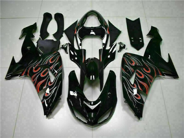 Kawasaki ZX10R 2006-2007 - Noir Rouge Flamme Kawasaki ZX10R 2006-2007 - Noir Rouge Flamme