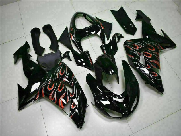 Kawasaki ZX10R 2006-2007 - Noir Rouge Flamme Kawasaki ZX10R 2006-2007 - Noir Rouge Flamme