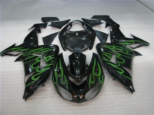 Kawasaki ZX10R 2006-2007 - Noir Vert Flamme Kawasaki ZX10R 2006-2007 - Noir Vert Flamme