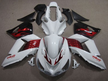 Kawasaki ZX14R ZZR 1400 2006-2011 - Blanc Rouge Ninja