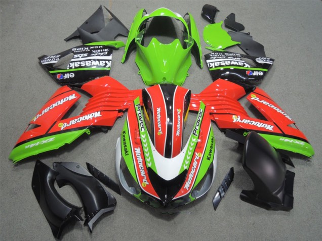 Kawasaki ZX14R ZZR 1400 2006-2011 - Rouge Vert Motocard Kawasaki ZX14R ZZR 1400 2006-2011 - Rouge Vert Motocard