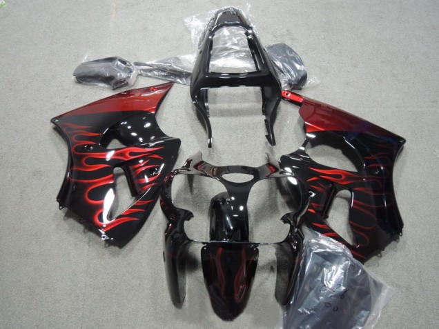 Kawasaki ZX6R 2000-2002 - Noir Rouge Flamme Kawasaki ZX6R 2000-2002 - Noir Rouge Flamme
