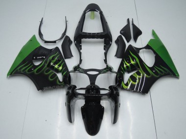 Kawasaki ZX6R 2000-2002 - Noir avec Vert Flamme
