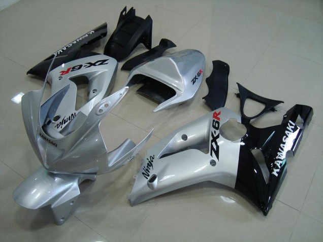 Kawasaki ZX6R 2003-2004 - Argent Noir Kawasaki ZX6R 2003-2004 - Argent Noir