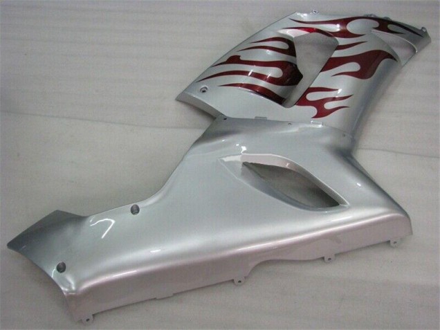 Kawasaki ZX6R 2005-2006 - Argent Rouge Flamme Kawasaki ZX6R 2005-2006 - Argent Rouge Flamme