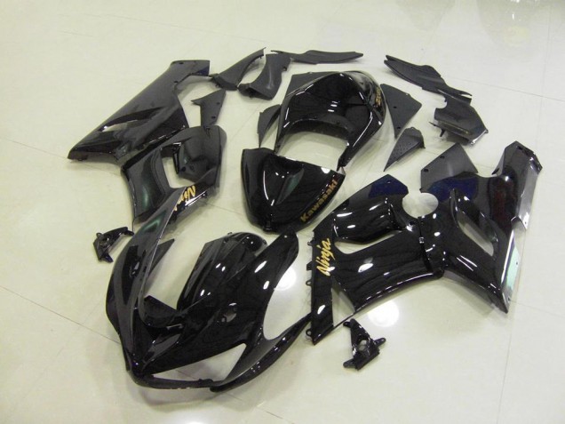 Kawasaki ZX6R 2005-2006 - Noir Brillant Or Décalque Kawasaki ZX6R 2005-2006 - Noir Brillant Or Décalque
