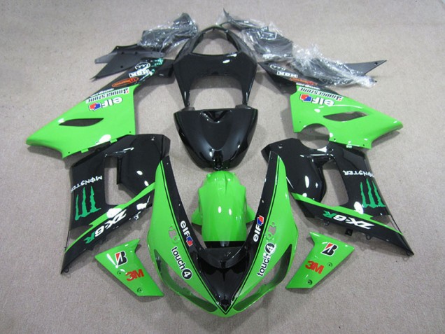 Kawasaki ZX6R 2005-2006 - Noir Vert 3M Touch4 Monster Kawasaki ZX6R 2005-2006 - Noir Vert 3M Touch4 Monster