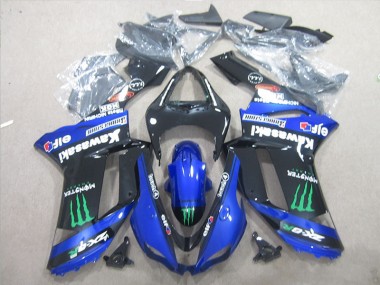 Kawasaki ZX6R 2007-2008 - Noir Bleu Vert Monster
