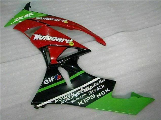 Kawasaki ZX6R 2009-2012 - Noir Rouge Vert Motocard Kawasaki ZX6R 2009-2012 - Noir Rouge Vert Motocard