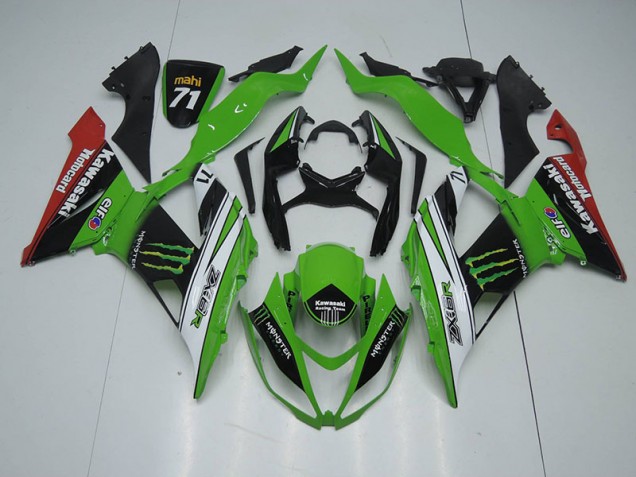 Kawasaki ZX6R 2013-2018 - Noir Vert Blanc Monster Kawasaki ZX6R 2013-2018 - Noir Vert Blanc Monster