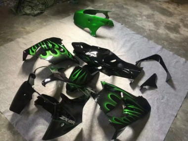 Kawasaki ZX9R 2000-2001 - Noir Brillant Vert Flamme