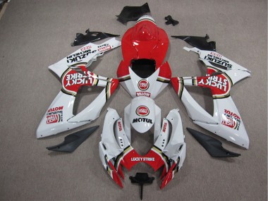 Suzuki GSXR 1000 K5 2005-2006 - Blanc Lucky Strike Rouge Motul