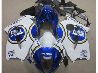 Suzuki GSXR 1300 Hayabusa 1996-2007 - Blanc Lucky Strike Bleu Motul