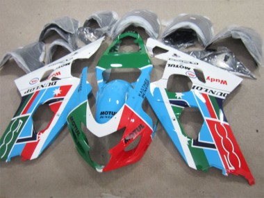 Suzuki GSXR 600 K1 K2 K3 2001-2003 - Bleu Vert Blanc Motul