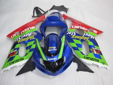 Suzuki GSXR 600 K1 K2 K3 2001-2003 - Bleu Vert Rouge Telefumia Movistar