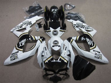 Suzuki GSXR 600 K8 2008-2010 - Blanc Lucky Strike Noir Motul