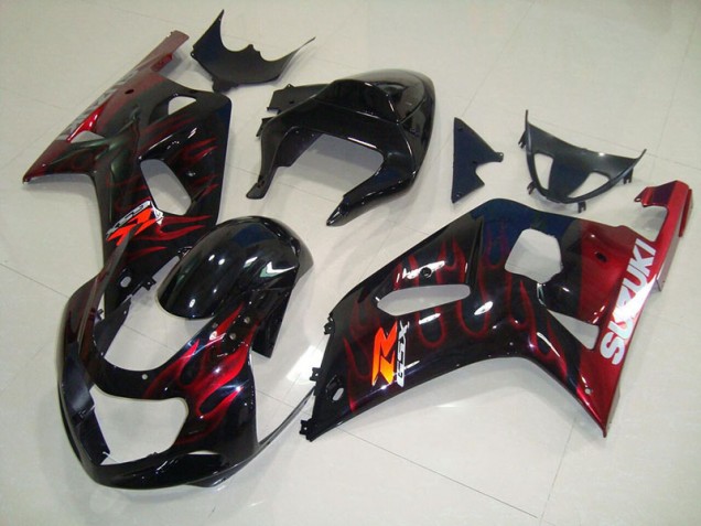 Suzuki GSXR 750 K1 K2 K3 2001-2003 - Noir Rouge Flamme Suzuki GSXR 750 K1 K2 K3 2001-2003 - Noir Rouge Flamme