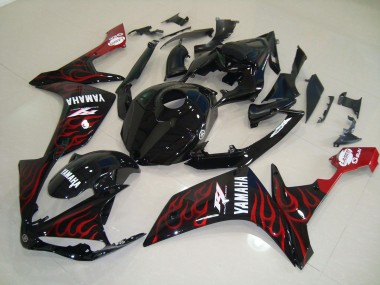 Yamaha R1 2007-2008 - Noir Brillant Flamme