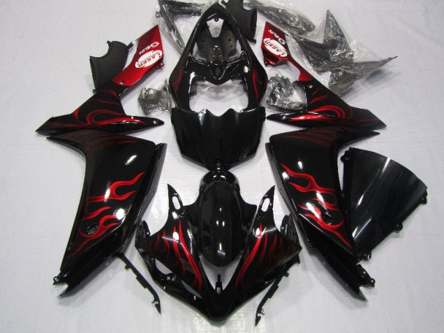 Yamaha R1 2007-2008 - Noir Rouge Flamme Yamaha R1 2007-2008 - Noir Rouge Flamme