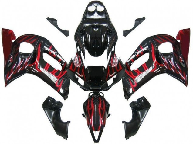 Yamaha R6 1998-2002 - Noir Rouge Flamme Yamaha R6 1998-2002 - Noir Rouge Flamme