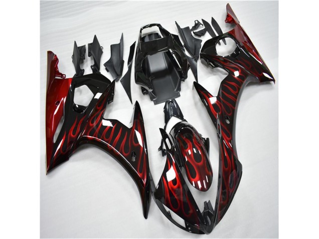 Yamaha R6 2003-2005 - Noir Rouge Flamme Yamaha R6 2003-2005 - Noir Rouge Flamme